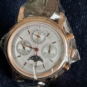 NIB Rose Gold Sugess Swan Neck Multifunction Chronograph Extra Strap
